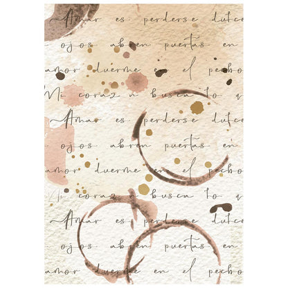 Stamperia  - Pack of 8 Rice papers - 4.14cm x 5.83 cm - Backgrounds A6 Flowers and Poems