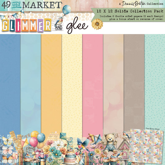 49 and Market - 12 x 12 Solid Cardstock Pack - Glimmer & Glee