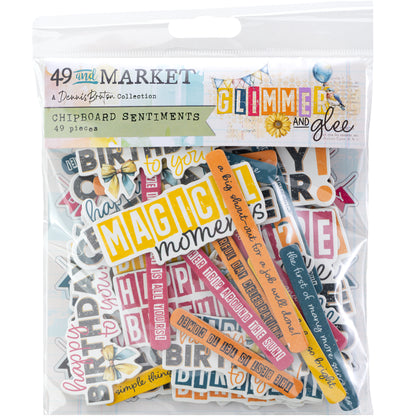 49 and Market - Chipboard Bits 49 Pieces - Glimmer & Glee