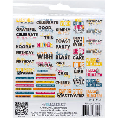 49 and Market - Chipboard Bits 49 Pieces - Glimmer & Glee