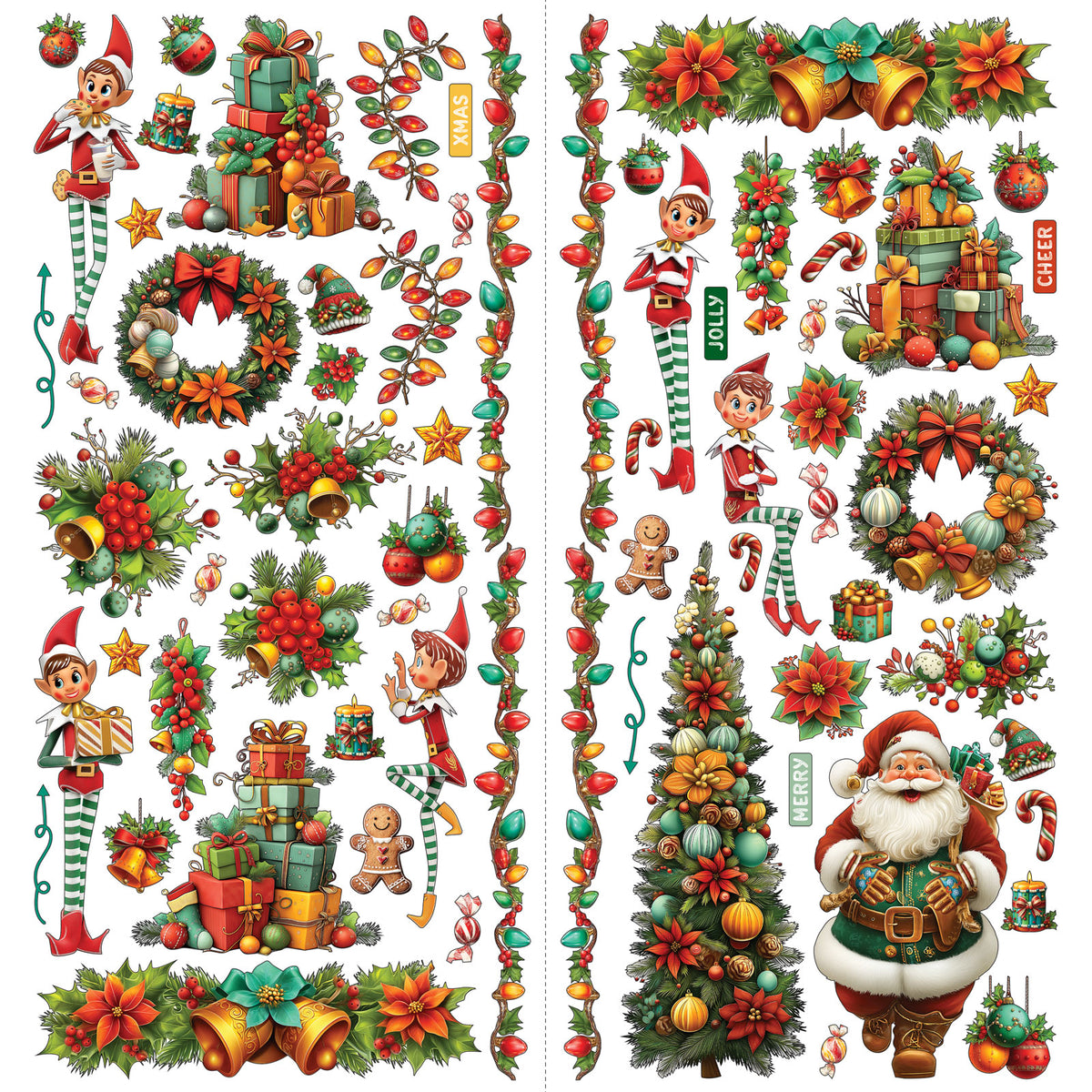 49 and Market - Laser cut Elements - 4 sheets/119 Pieces - Jolly Jingles