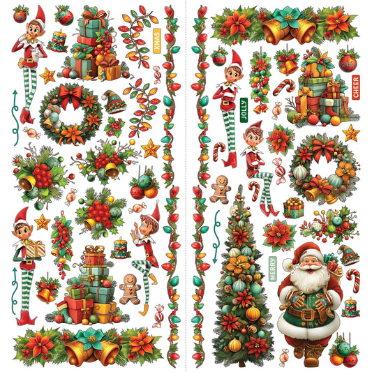 49 and Market - Laser cut Elements - 4 sheets/119 Pieces - Jolly Jingles