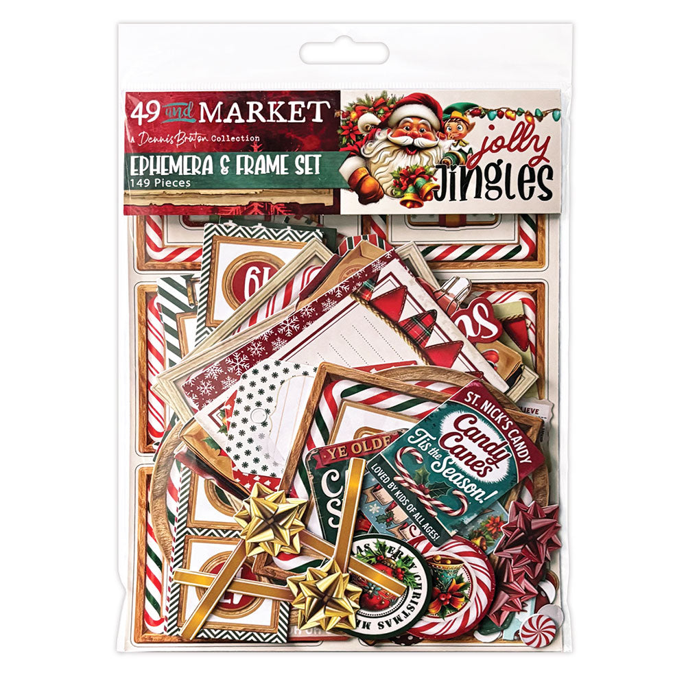 49 and Market  - Ephemera  & Frame Set - Jolly Jingles 149 pieces