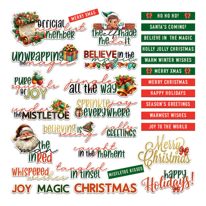 49 and Market - Chipboard Sentiments 32 Pieces - Jolly Jingles