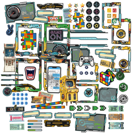 49 and Market  - Ephemera  & Frame Set - 112 pieces with silver foiling -  Level Up