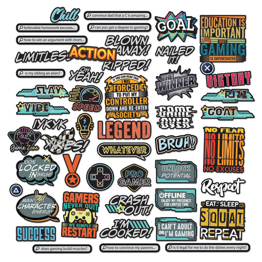 49 and Market - Chipboard Sentiments 50 Pieces - Level Up