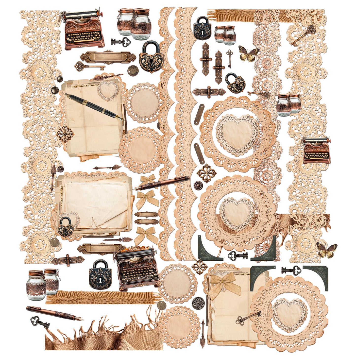 49 and Market - Laser Cut elements - Nostalgic Memories - 82 pieces