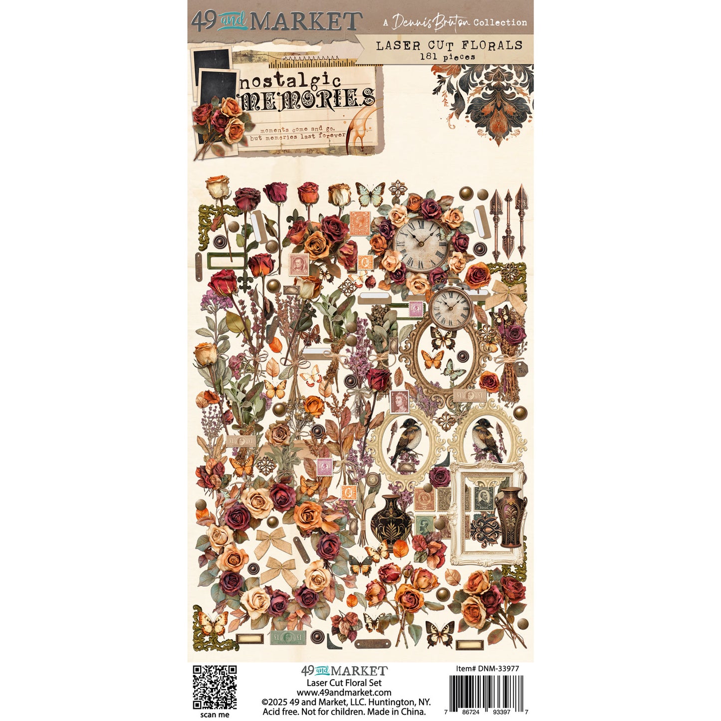 49 and Market - Laser cut florals - Nostalgic Memories - 181 pieces