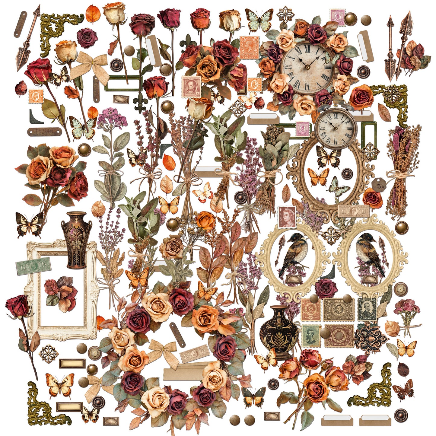 49 and Market - Laser cut florals - Nostalgic Memories - 181 pieces