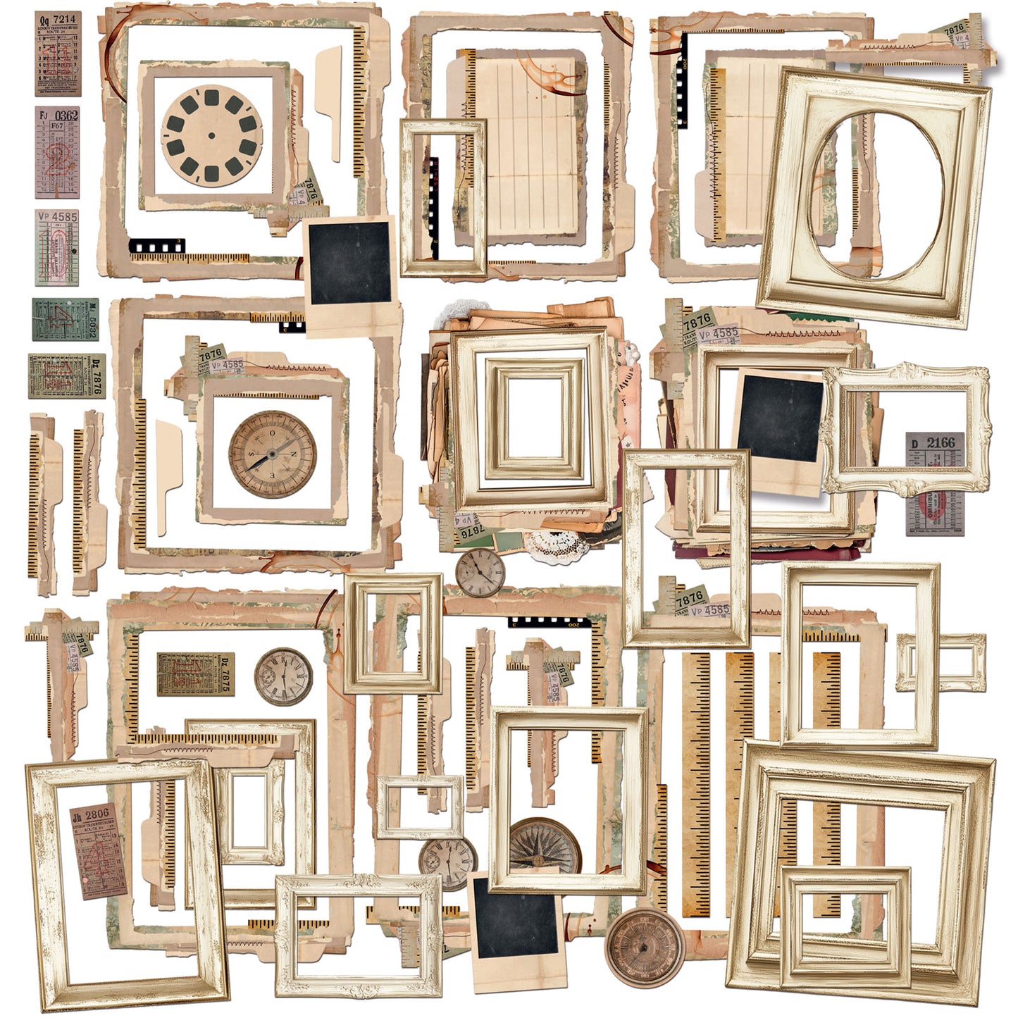 49 and Market  - Ephemera & Frames - 62 pieces