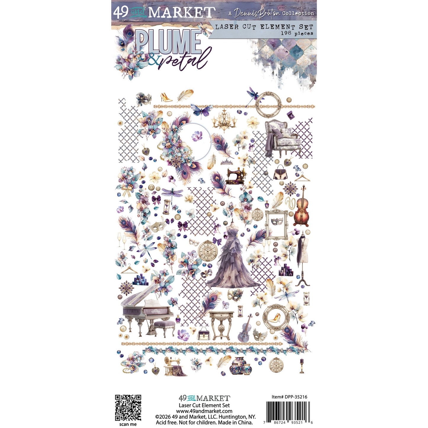 49 and Market - Laser cut Element Set - 198 pieces - Plume & Petal