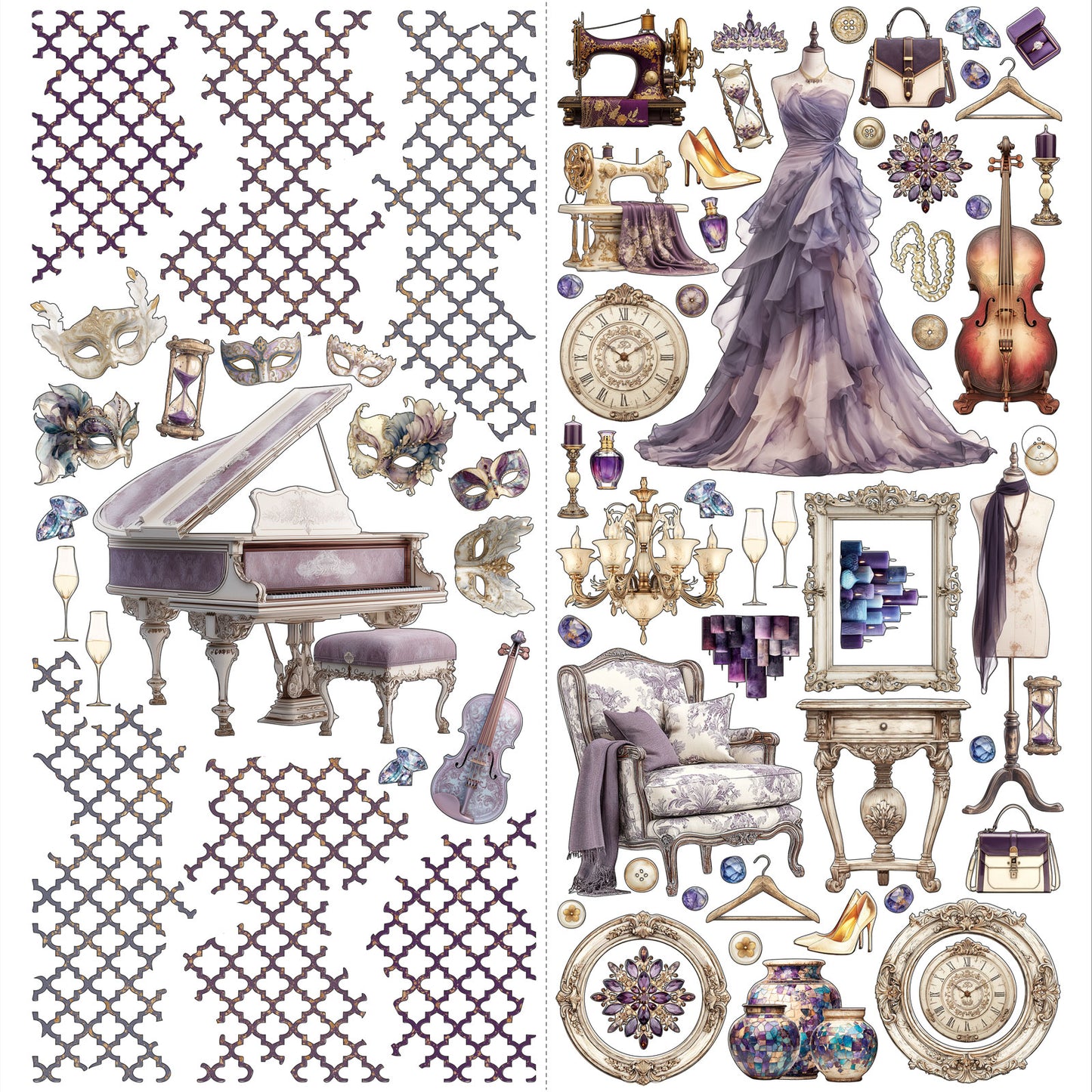 49 and Market - Laser cut Element Set - 198 pieces - Plume & Petal