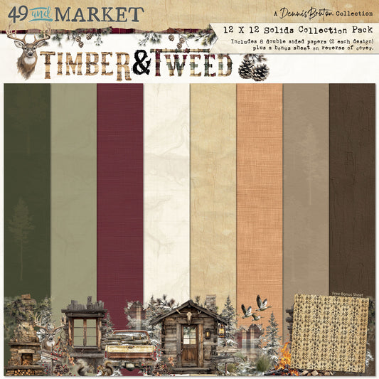 49 and Market - 12 x 12 Solid Cardstock Pack - Timber & Tweed