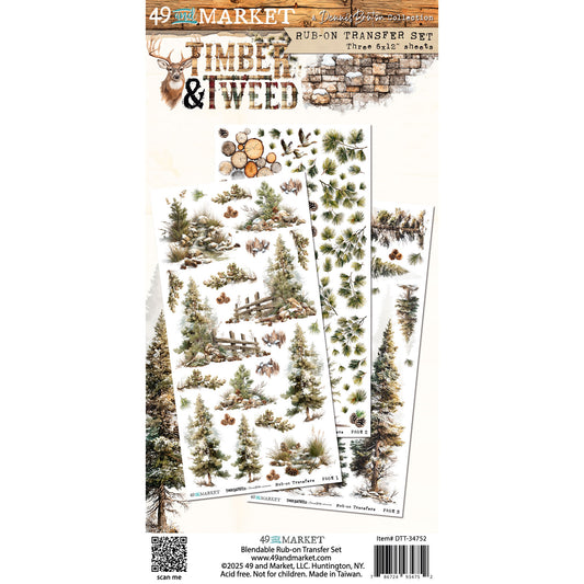 49 and Market - Rub On Transfers  - 3 Sheets 6x12' - Timber & Tweed