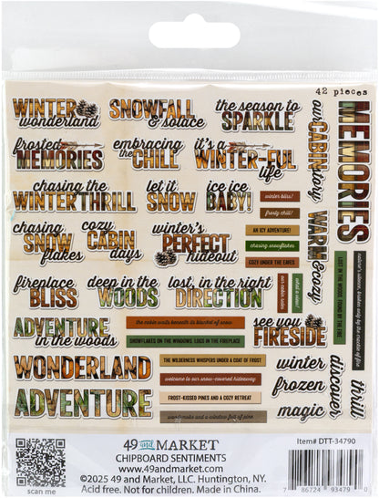 49 and Market - Chipboard Sentiments - 42 pieces - Timber & Tweed