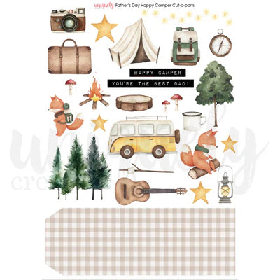 Uniquely Creative - Father's Day Happy Camper - Cut-a-part Sheet