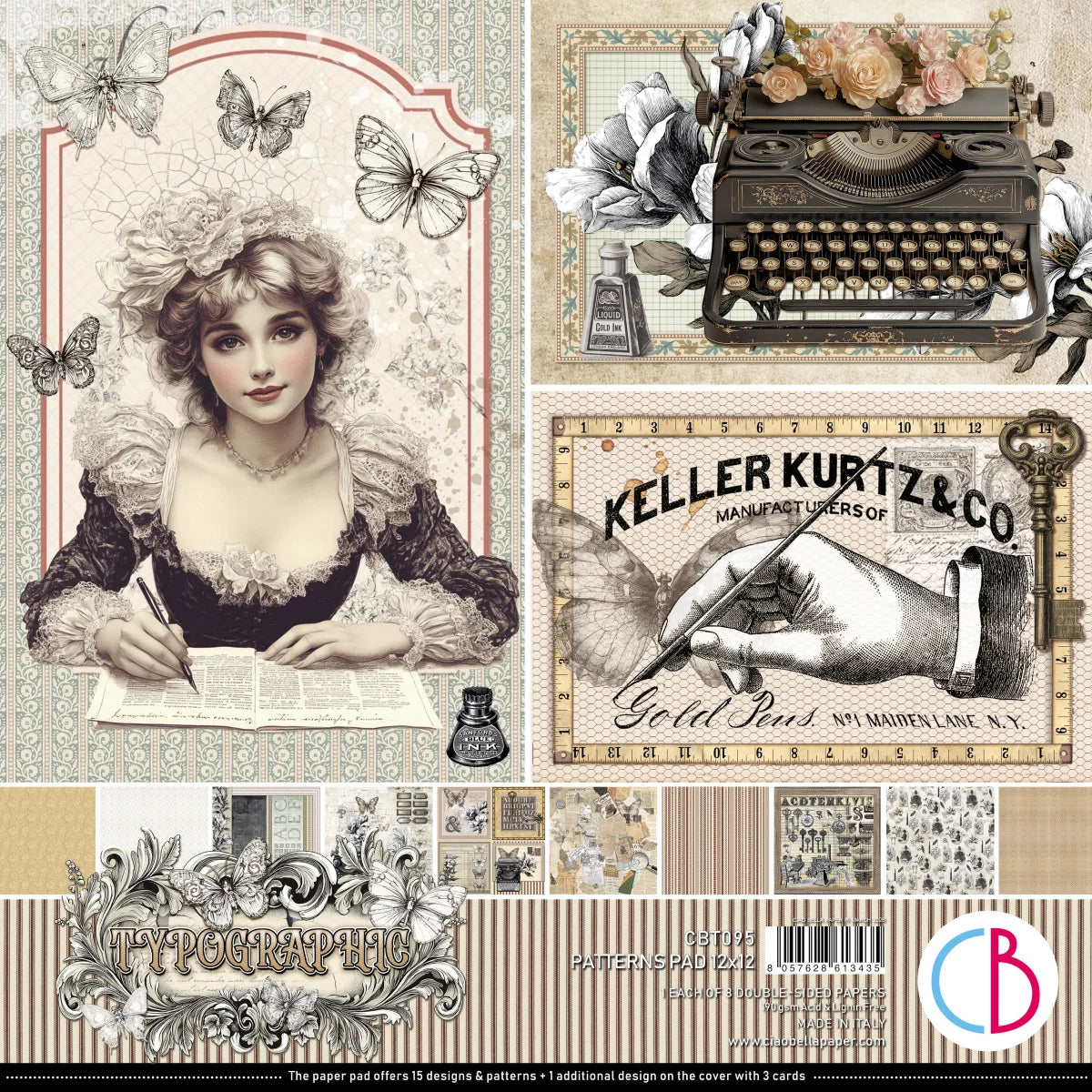 CIAO BELLA  - 12 x 12  Patterns Pad - Typographic