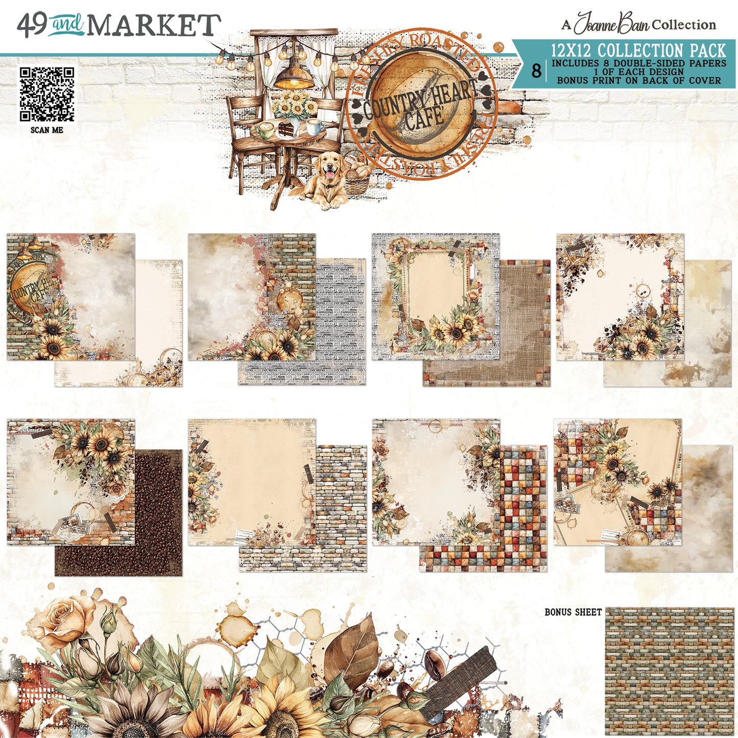 49 and Market - 12 x 12 paper pack - Country Heart Cafe