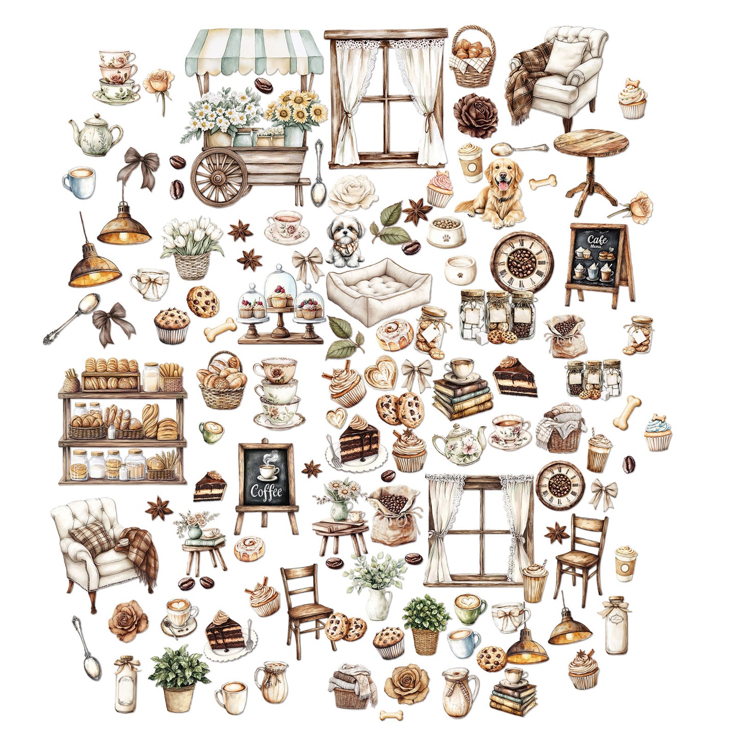 49 and Market - Laser cut Elements - 4 sheets/127 pieces - Country Heart Cafe