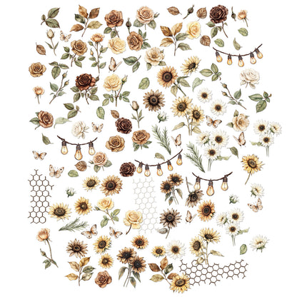 49 and Market - Laser cut Wildflowers - 4 sheets/123 pieces - Country Heart Cafe