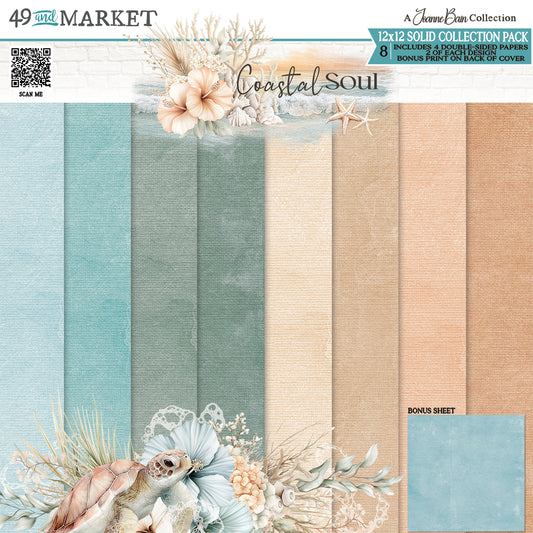 49 and Market - 12 x 12 Solid Cardstock Pack - Coastal Soul