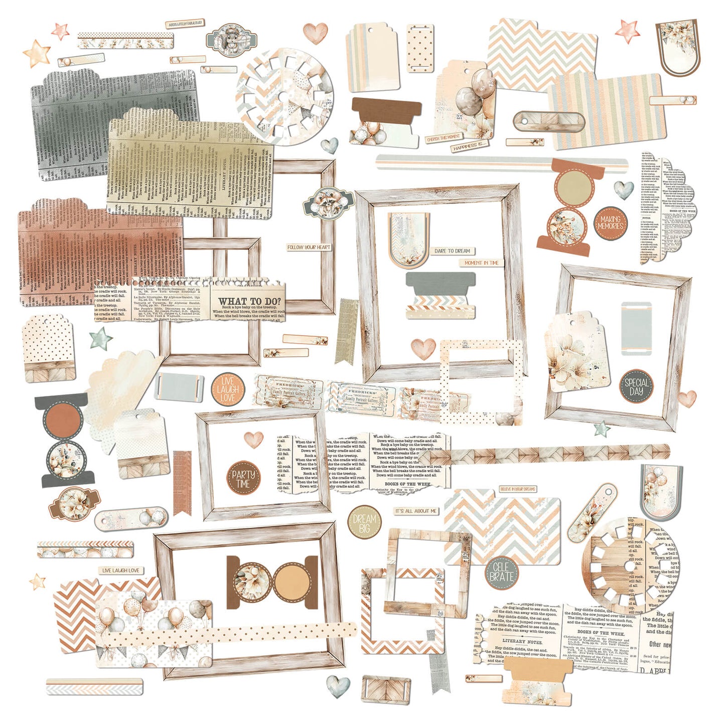 49 and Market - Little Dreamers & Little Celebrations - Die cut elements 93 die cut pieces