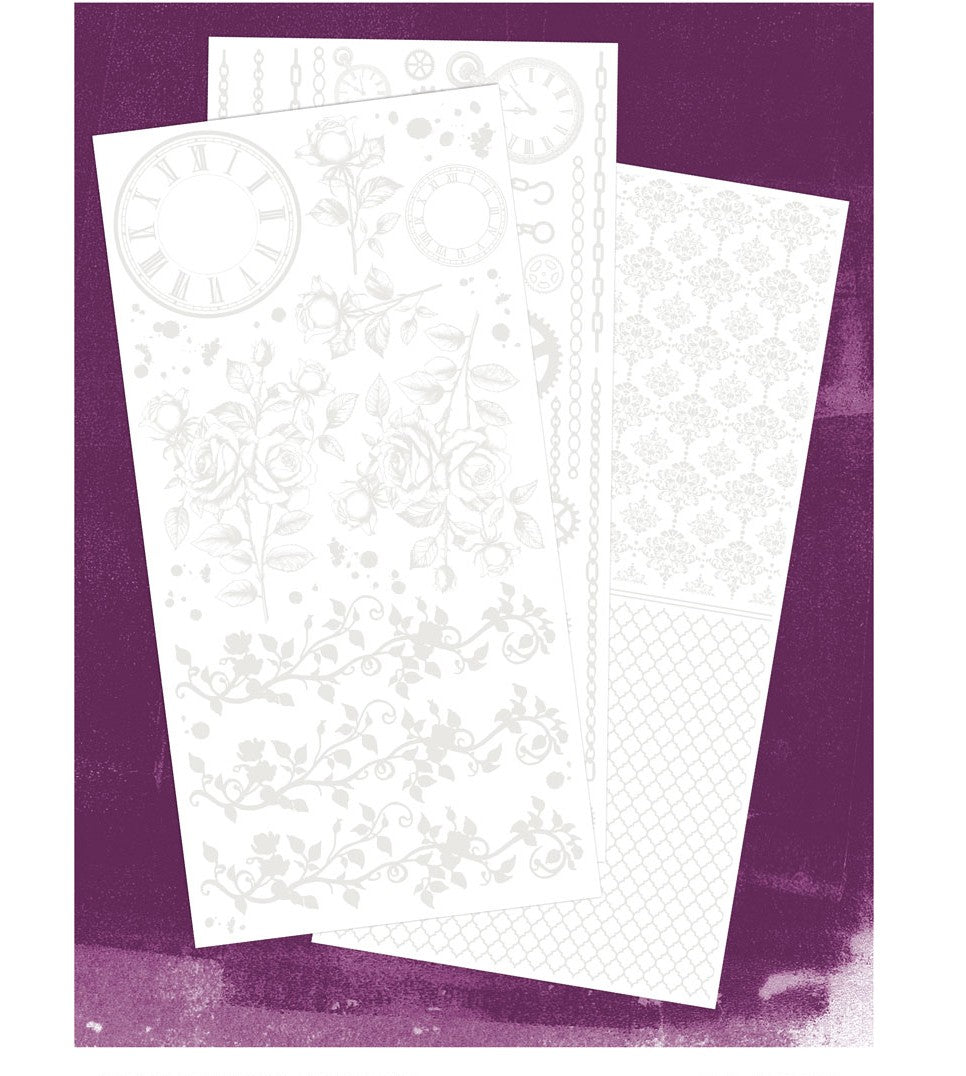 49 and Market - Rub On Transfers - Echoes of Time - 3 sheets white