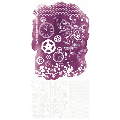 49 and Market - Rub On Transfers - Echoes of Time - 3 sheets white