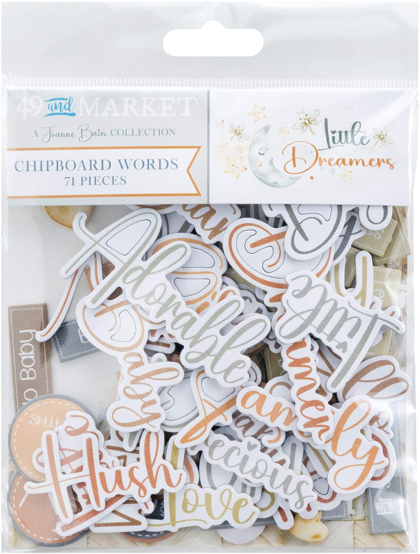 49 and Market - Little Dreamers - Chipboard Words 71 pieces