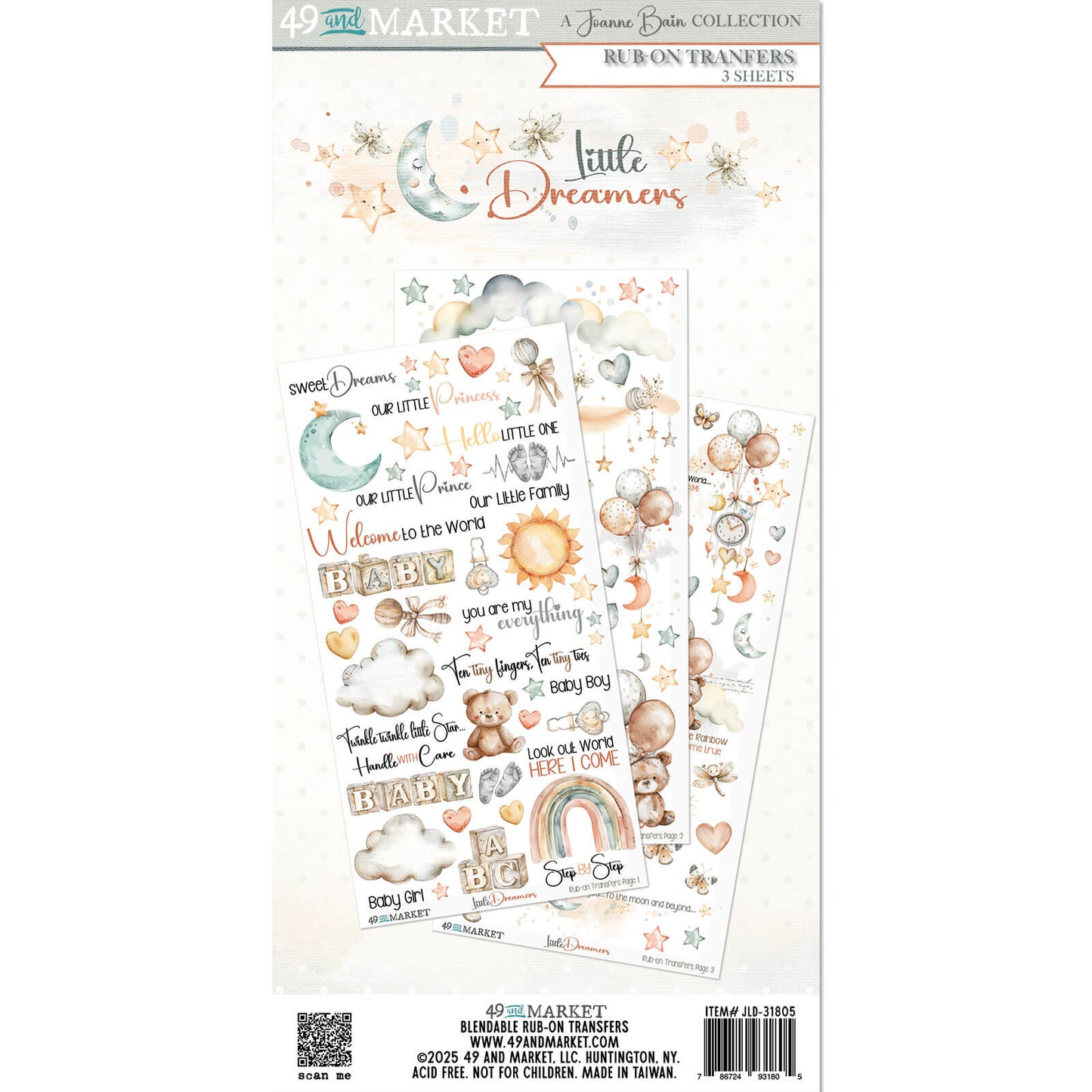 49 and Market - Little Dreamers - Rub On Transfers