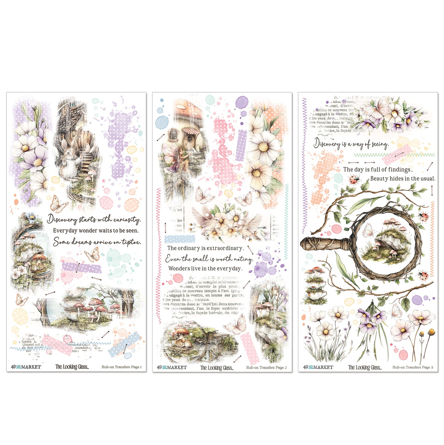 49 and Market - Blendable Rub On Transfers  - 3 Sheets 6x12' - The Looking Glass