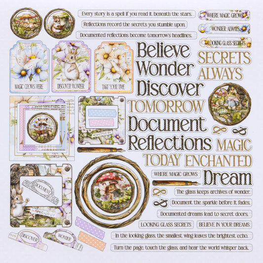 49 and Market - Chipboard Assortment 53 Pieces - The Looking Glass