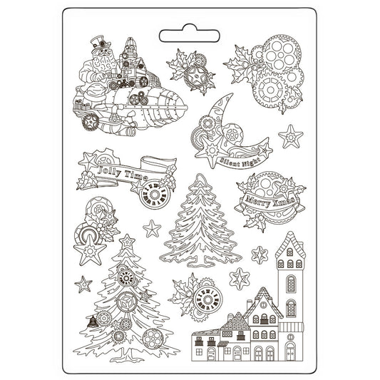 Stampera- Soft Mould A4 - Gear up for Christmas trees and elements