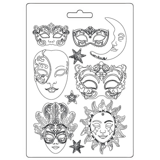 Stampera- Soft Mould A4 - Masquerade Masks