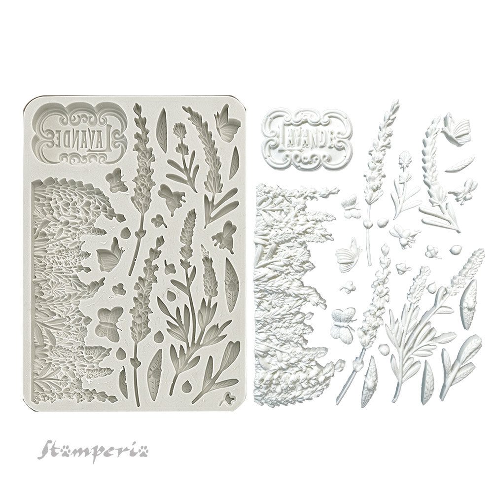 Stamperia  - Silicon mold A5 - Lavender  elements