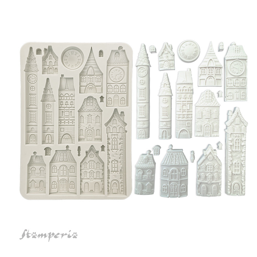 Stamperia  - Silicon mold A5 - Gear up for Christmas cozy houses