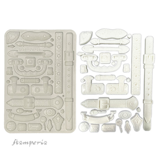 Pre Order - Stamperia  - Silicon mold A5 - Art of travelling belts and handles