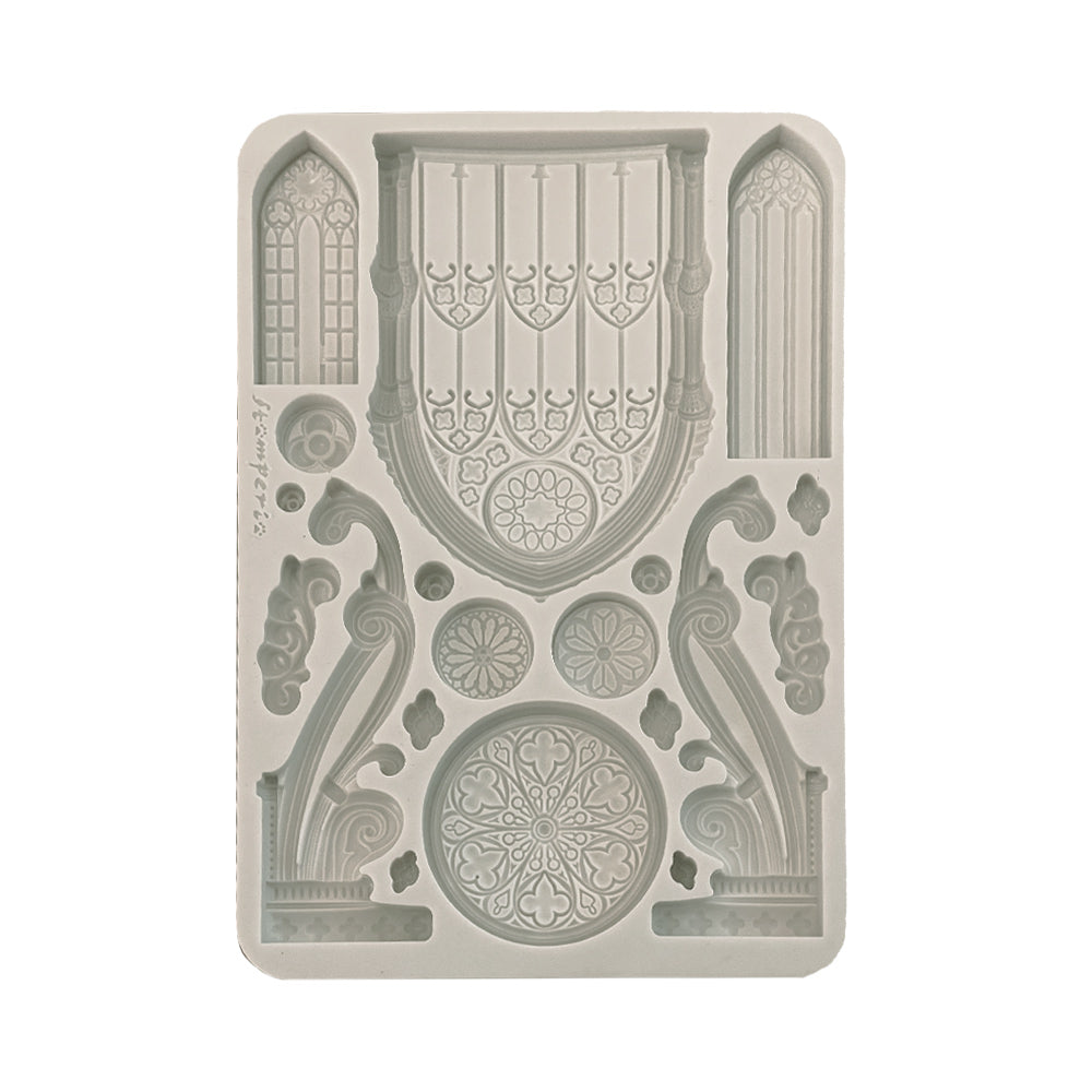 Pre Order - Stamperia  - Silicon mold A5 - Master of Magic gothic architecture elements