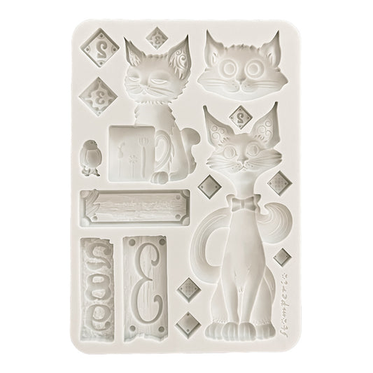 Stamperia  - Silicon mold A5 - Furry Friends - Cats