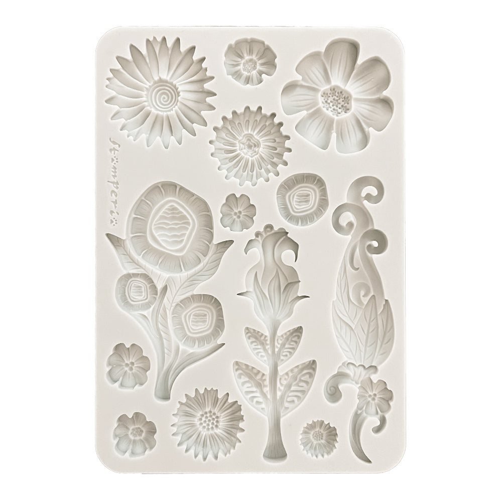 Stamperia  - Silicon mold A5 - Furry Friends - Flowers