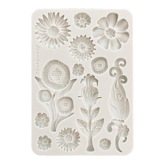 Stamperia  - Silicon mold A5 - Furry Friends - Flowers