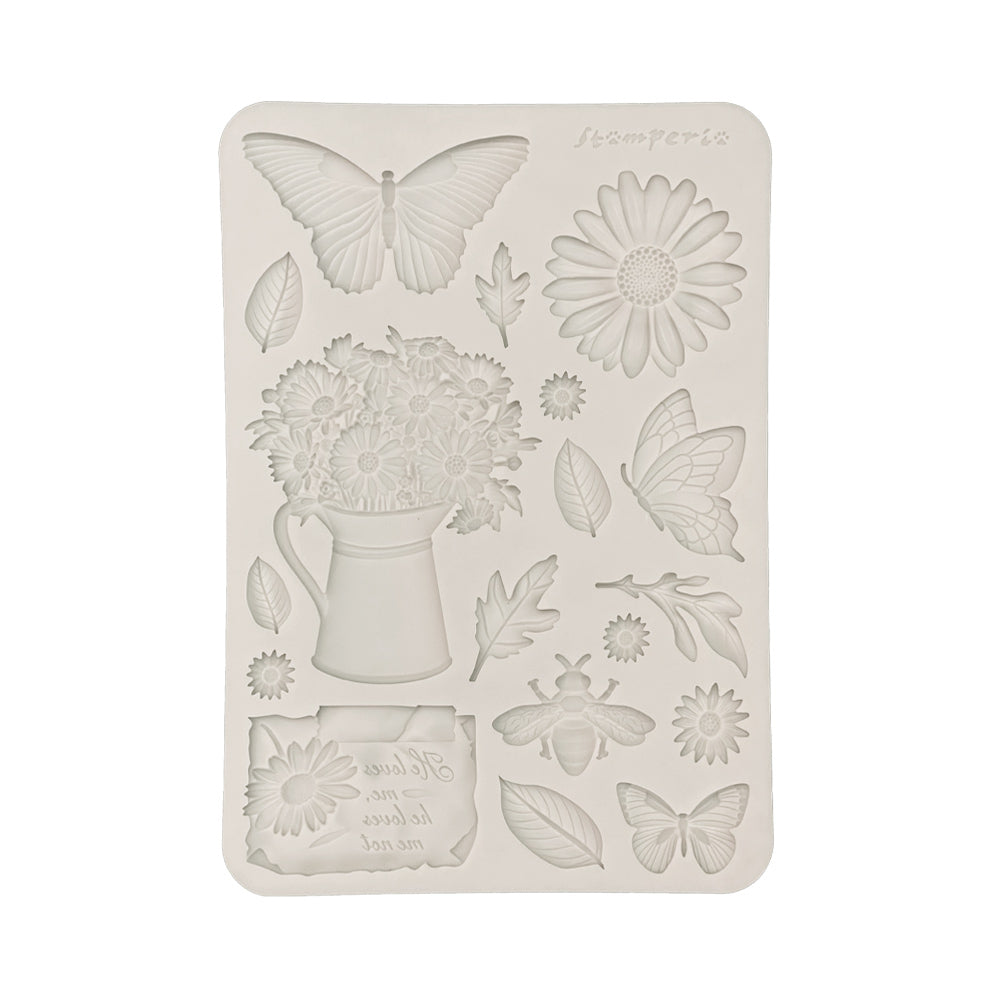 Stamperia  - Silicon mold A5 - Daisy Art - Daisy and Butterfly