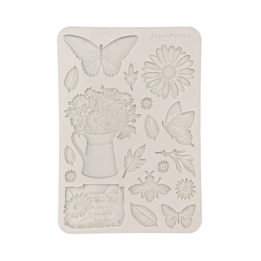 Stamperia  - Silicon mold A5 - Daisy Art - Daisy and Butterfly