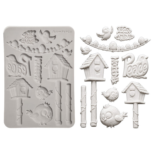 Stamperia  - Silicon mold A5 - Furry Friends - 2 Birds