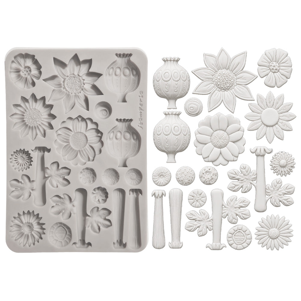 Stamperia  - Silicon mold A5 - Furry Friends - 2 Flowers