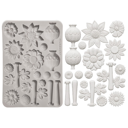 Stamperia  - Silicon mold A5 - Furry Friends - 2 Flowers
