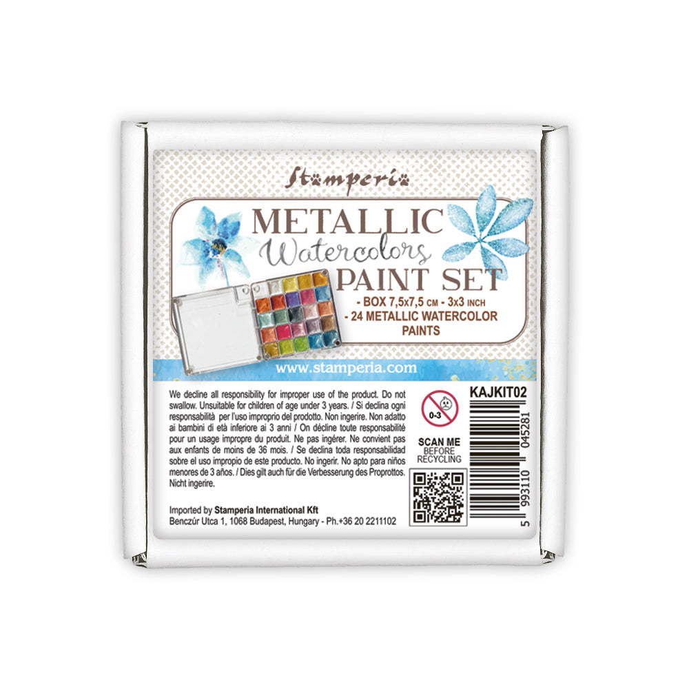 Stamperia- Metallic Water colours paints set - 24 colours