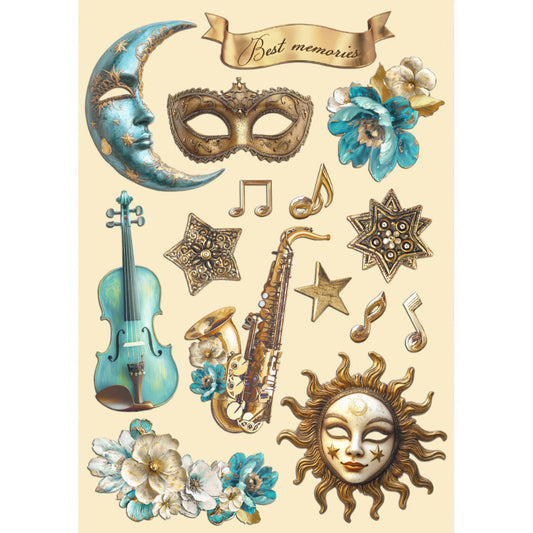 Stamperia - A5 - Wooden Shapes - Masquerade