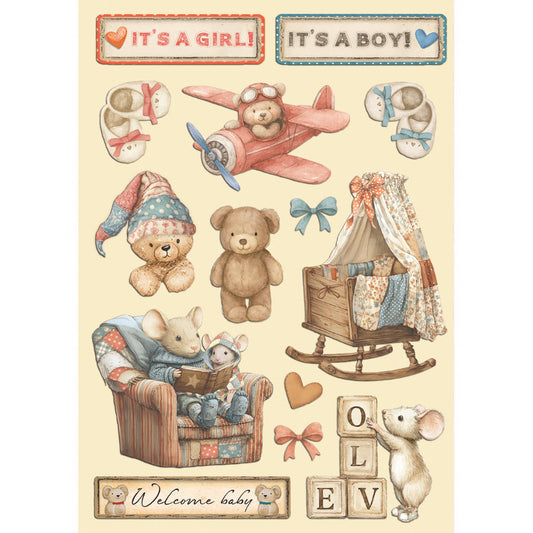 Stamperia - A5 - Wooden Shapes - Baby