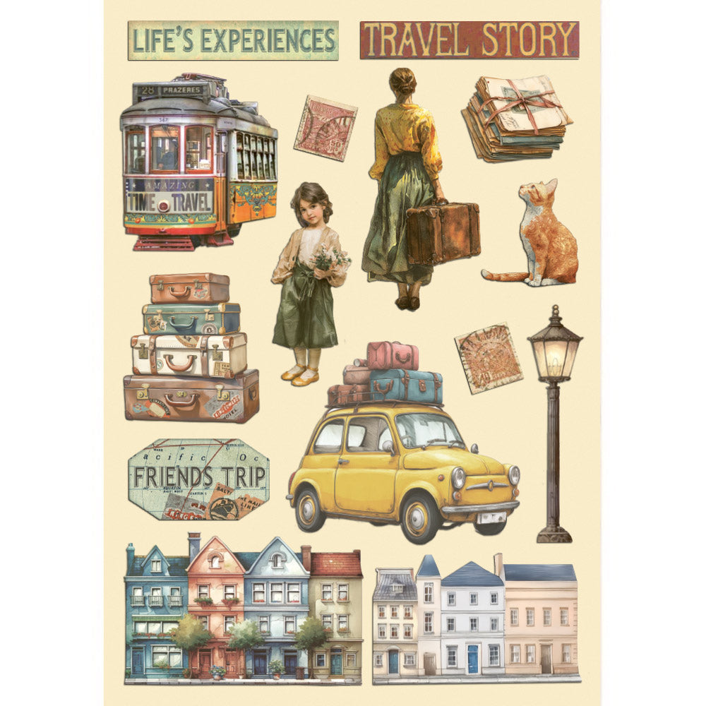 Stamperia - A5 - Wooden Shapes - Art of travelling
